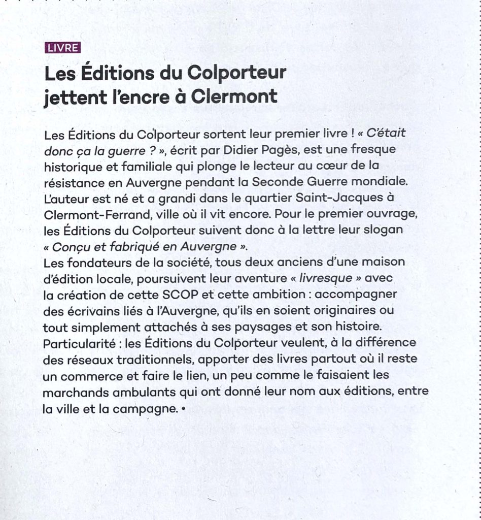 Brève dans le magazine Métropole