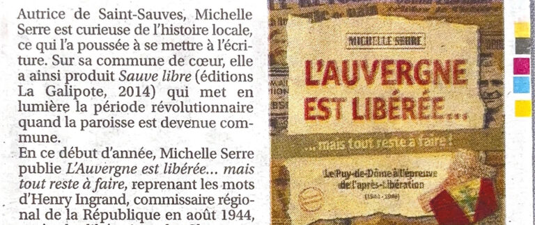 Un nouvel article dans La Montagne pour le documentaire de Michelle Serre