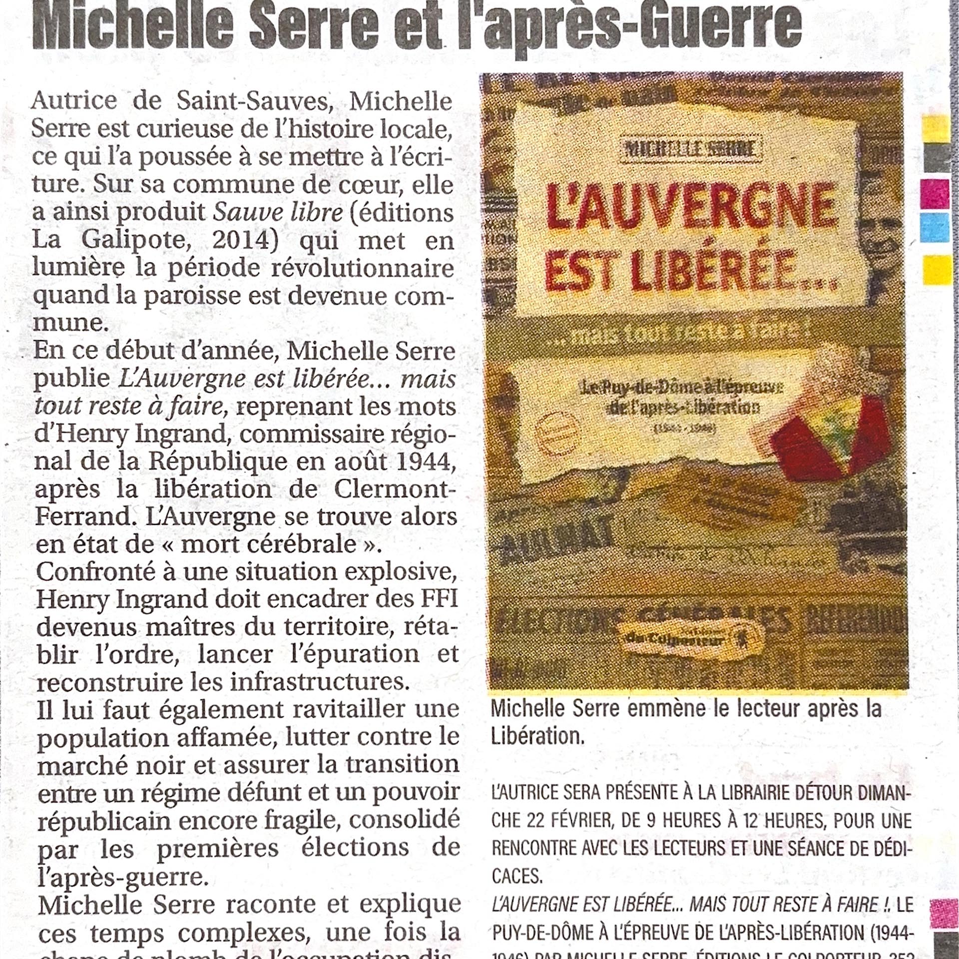 Un nouvel article dans La Montagne pour le documentaire de Michelle Serre