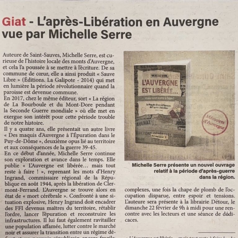 Article michelle serre dans le semeur hebdo