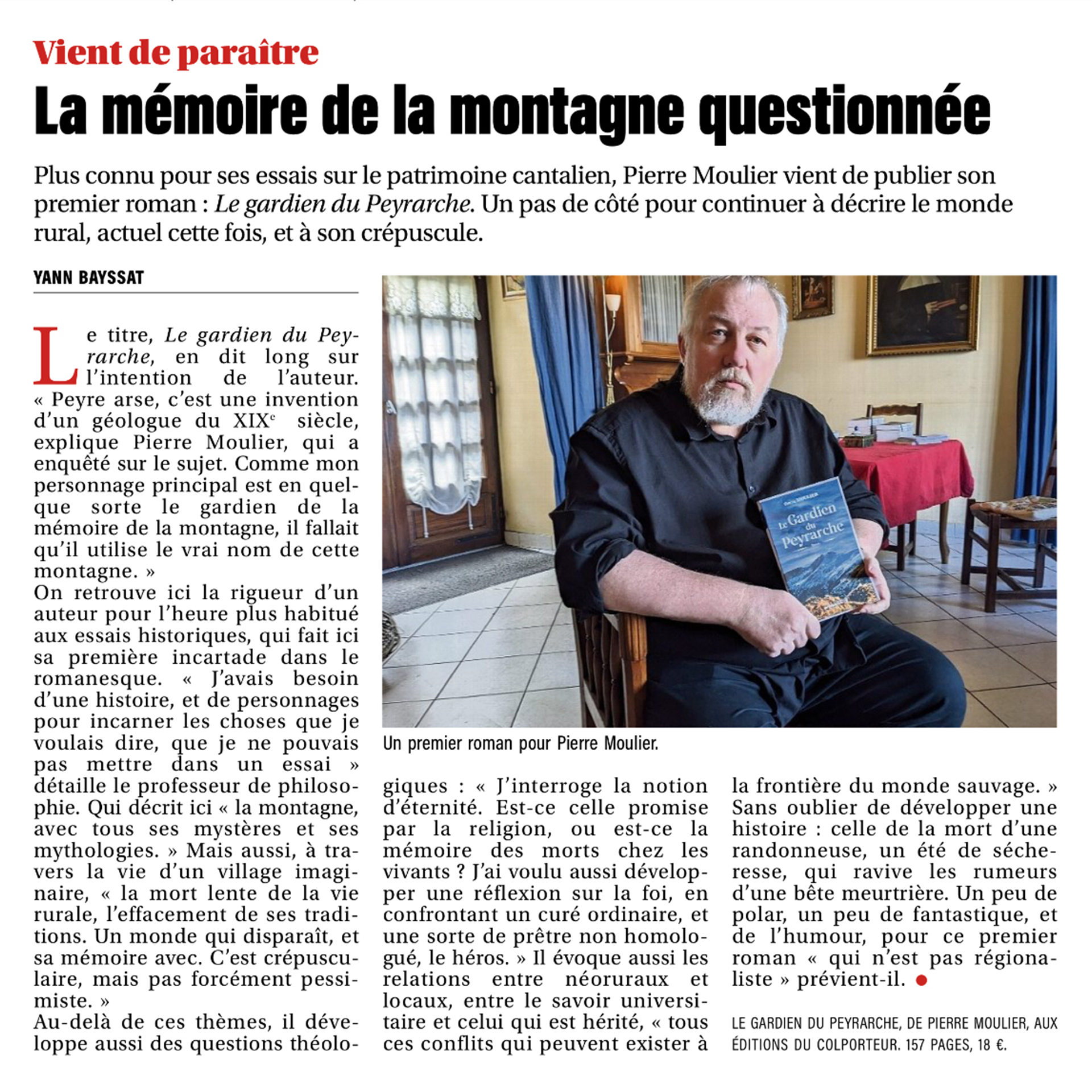 Le Gardien du Peyrarche dans La Montagne